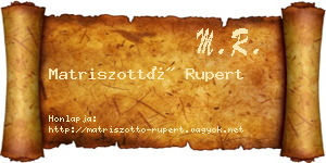 Matriszottó Rupert névjegykártya